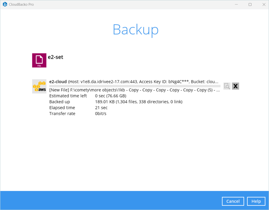 Backup Progress and Status